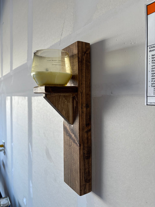 Rustic Wall-Mounted Wooden Shelf