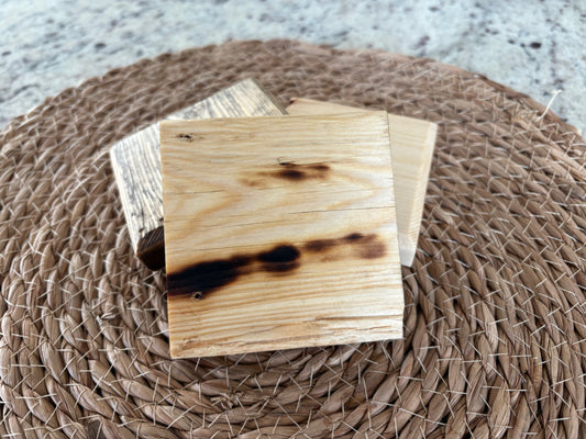 Handcrafted Wood Coasters – Teak Oil Finish (4 Pack)