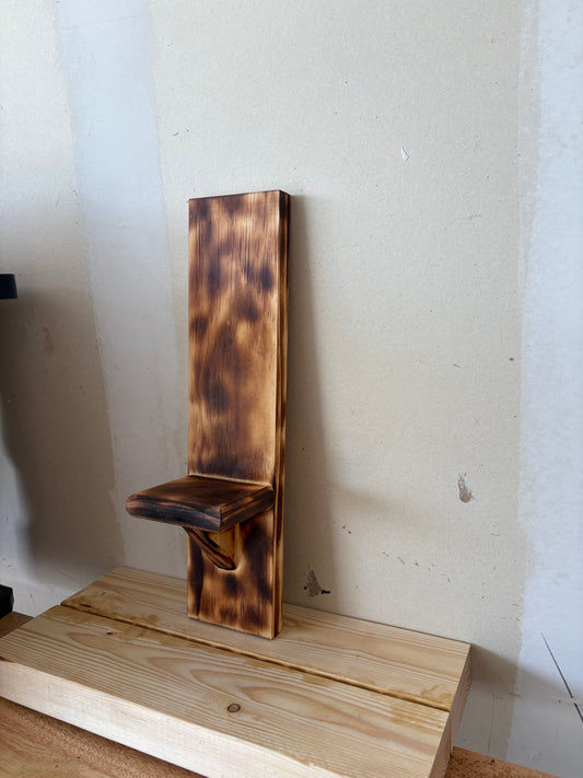 Rustic Wall-Mounted Wooden Shelf