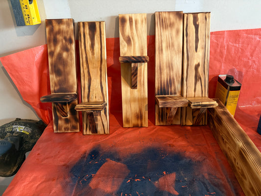 Rustic Wall-Mounted Wooden Shelf